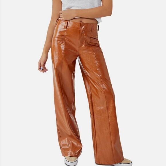 Free People Pants - NWT Free People Straight Leather Pants